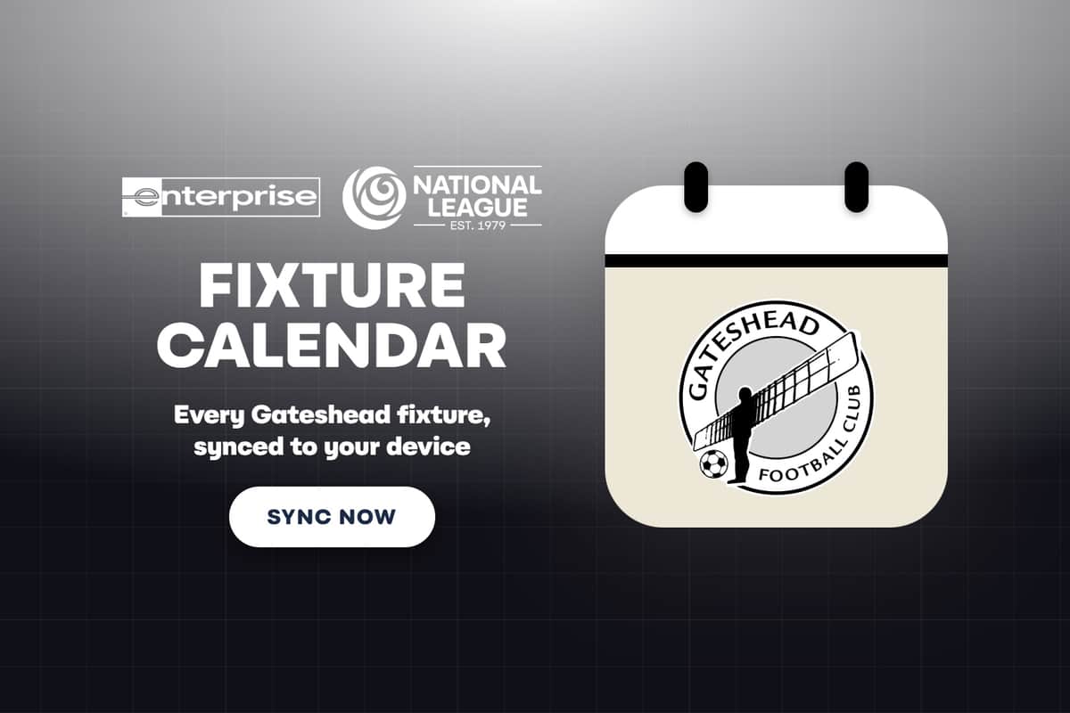 Gateshead FC Fixture Calendar Syncs to Your Phone — Gateshead news photo