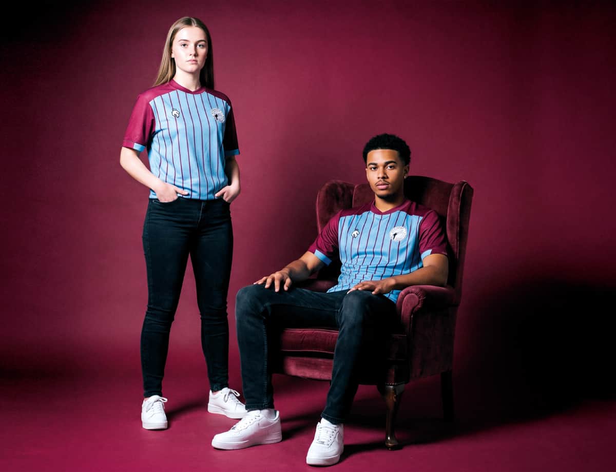 Gateshead FC 2026/27 Away Shirt: Claret and Blue Design — Gateshead news photo
