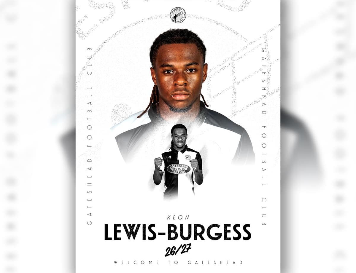 Keon Lewis-Burgess joins Gateshead FC on loan — Gateshead news photo