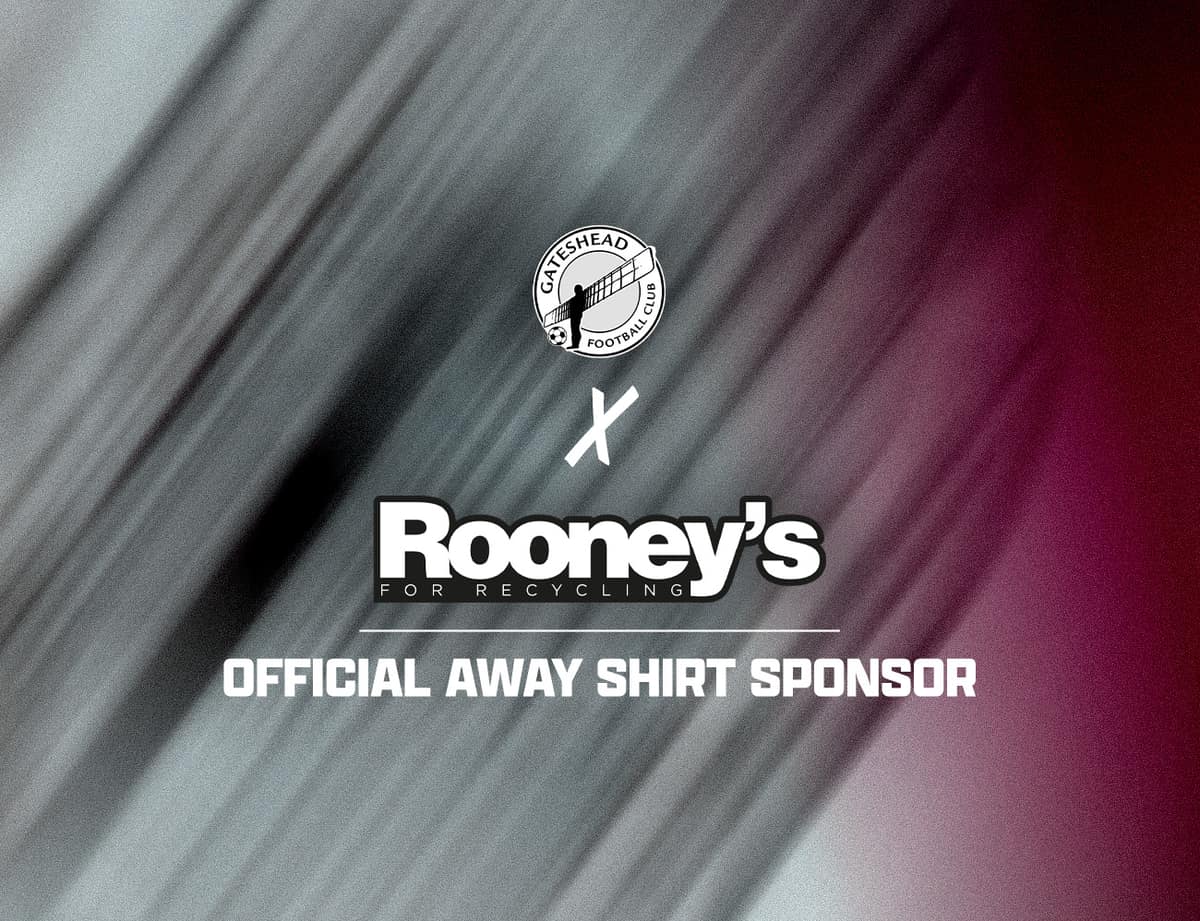 Gateshead FC confirm Rooney’s for Recycling as 2026/27 away shirt sponsor — Gateshead news photo