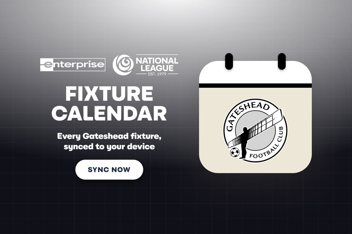 Gateshead FC Fixture Calendar Syncs to Your Phone — Gateshead news photo (Gateshead FC)