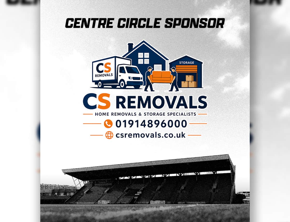 CS Removals Named Centre Circle Sponsor at Gateshead FC — Gateshead news photo