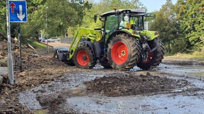 Debris cleared from race day burst pipe flood — Gateshead news photo